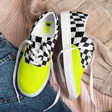 Load image into Gallery viewer, HUSTLE MODE 1 “VOLT YELLOW” Men’s lace-up canvas shoes