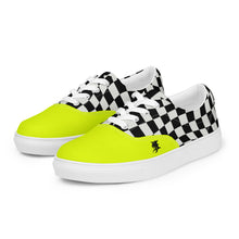 Load image into Gallery viewer, HUSTLE MODE 1 “VOLT YELLOW” Men’s lace-up canvas shoes