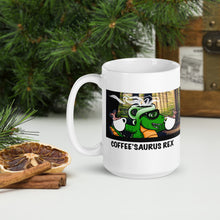 Load image into Gallery viewer, DINO’SAURUS REX White glossy mug