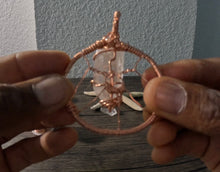 Load image into Gallery viewer, CLEAR QUARTZ CRYSTAL / POWER GENERATING DREAM CATCHER (Comes with Custom Copper wire wrapping)
