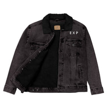 Load image into Gallery viewer, DENIM EXCHANGE: T H E•E X P denim sherpa jacket
