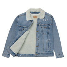 Load image into Gallery viewer, DENIM EXCHANGE: T H E•E X P denim sherpa jacket
