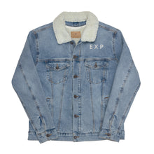 Load image into Gallery viewer, DENIM EXCHANGE: T H E•E X P denim sherpa jacket
