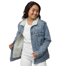 Load image into Gallery viewer, DENIM EXCHANGE: T H E•E X P denim sherpa jacket
