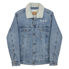 Load image into Gallery viewer, DENIM EXCHANGE: T H E•E X P denim sherpa jacket
