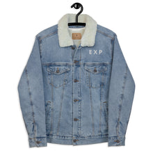 Load image into Gallery viewer, DENIM EXCHANGE: T H E•E X P denim sherpa jacket
