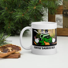 Load image into Gallery viewer, DINO’SAURUS REX White glossy mug
