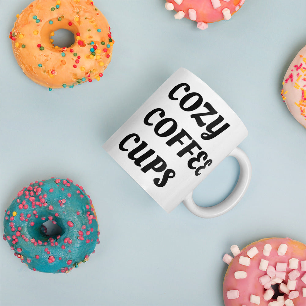 COZY COFFEE CUPS White glossy mug